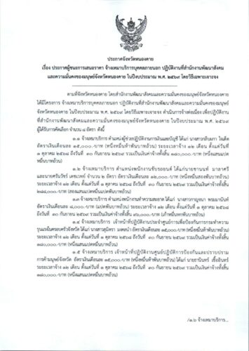 ประกาศจังหวัดหนองคาย เรื่อง ประกาศรายชื่อจ้างเหมาบริการ เพื่อปฏิบัติงานที่สำนักงานพัฒนาสังคมและความมั่นคงของมนุษย์จังหวัดหนองคาย ในปีงบประมาณ พ.ศ. 2569